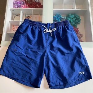 TYR Men's Deep Blue Swim Trunks